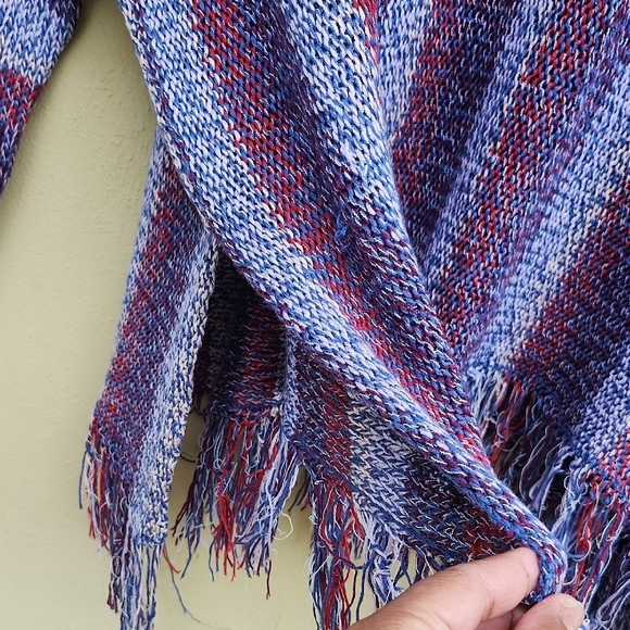 NATURAL LIFE Purple and Gray Striped Fringe Sweater - Picture 10 of 11